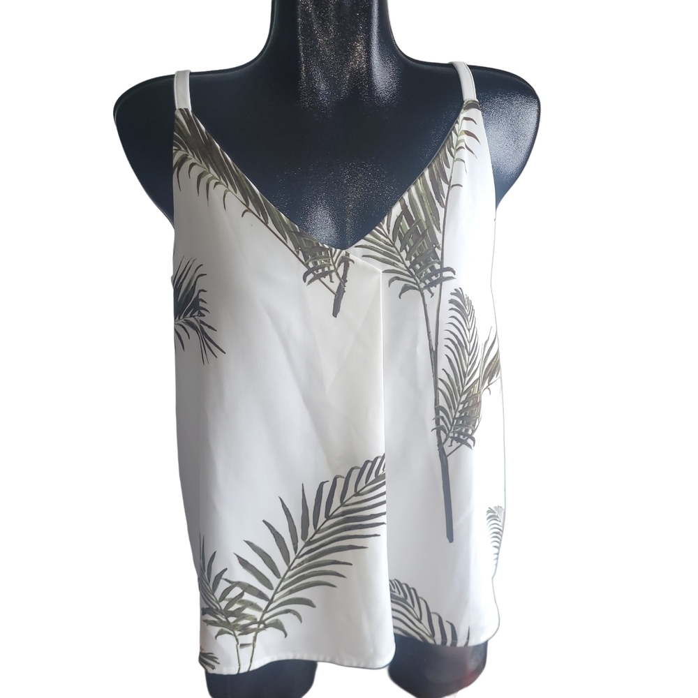 Pentagone Palm Leaf Print Tank Top M